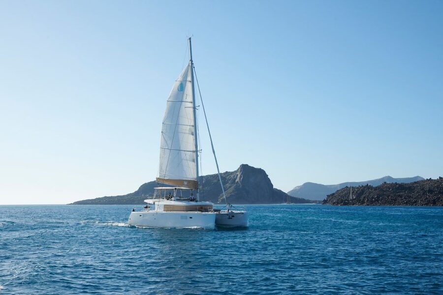 Santorini: Platinum Catamaran Cruise w/ BBQ Meal & Open Bar - Thirasia, lunch, and time in the water