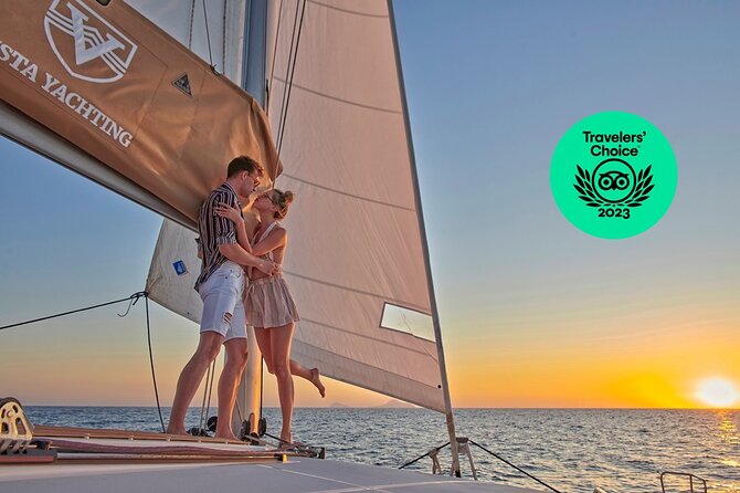 Santorini Platinum Catamaran Cruise with Meal, BBQ and Open Bar - Red Beach and the southern coast