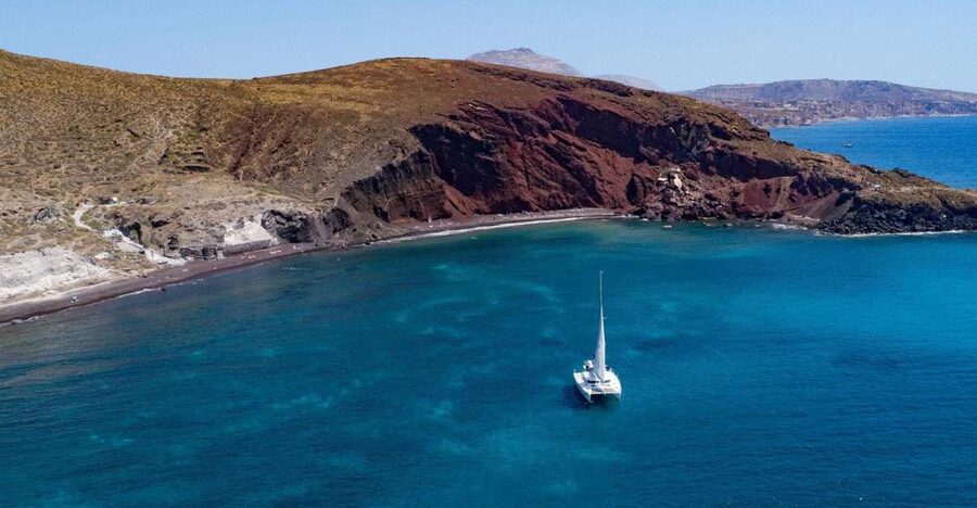 Santorini: Private Day Cruise with a BBQ meal and Open Bar - Snorkeling and swimming in the Aegean