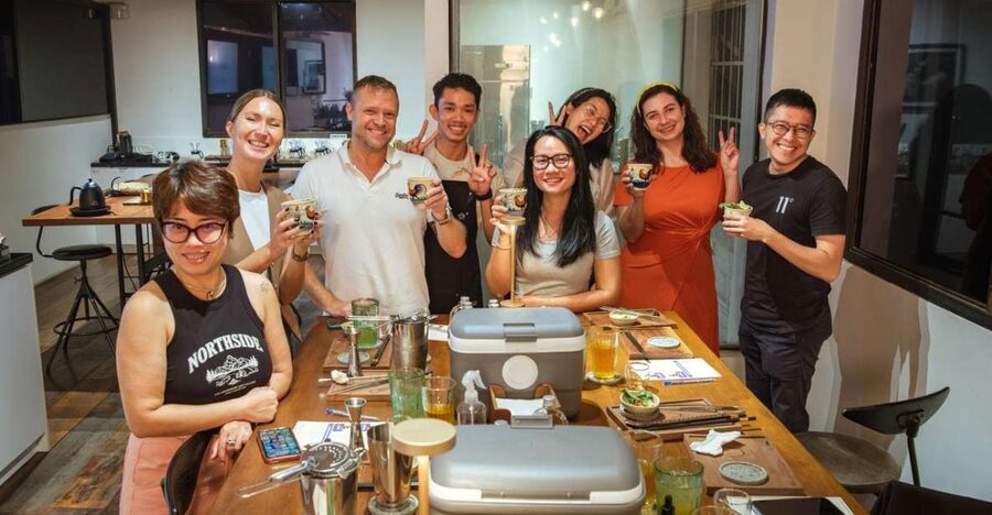 Shake & Savor: Coffee-Themed Cocktails from Việt Nam - Mixing Phở Fizz with cascara and coffee blossom honey