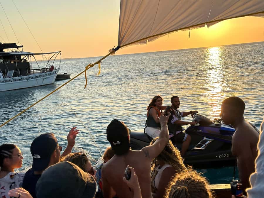 Sunset party cruise in Zanzibar with BoomBoom Boat - The secret stop and a 25-minute swim