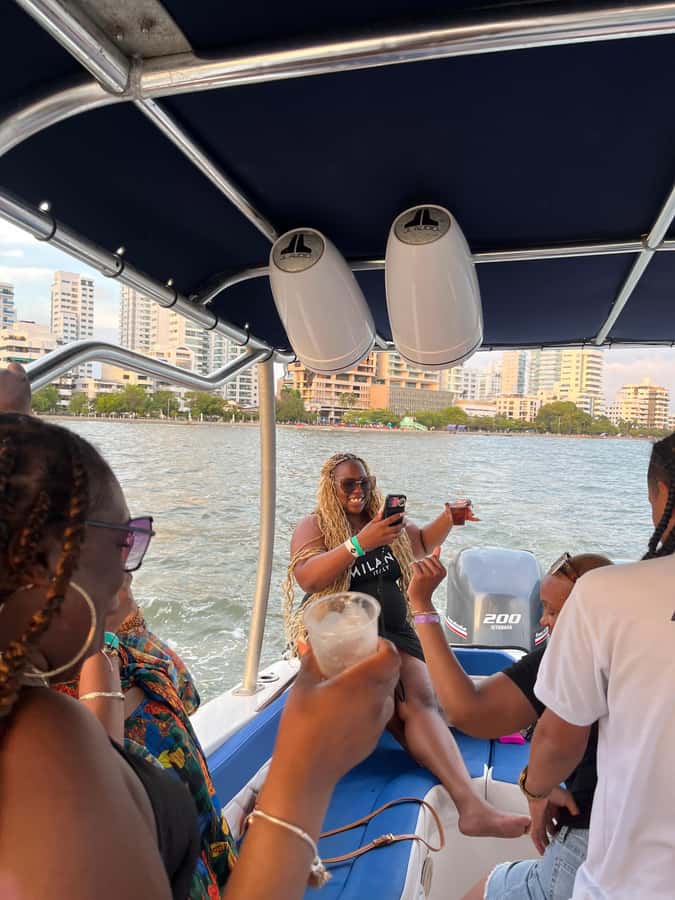 Sunset Party open bar on the bay while sharing with locals - How much value you get for $42