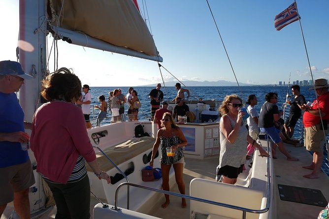 Waikiki Sunset Cocktail Sail with Open Bar - Barefoot boarding and the wet-water warning