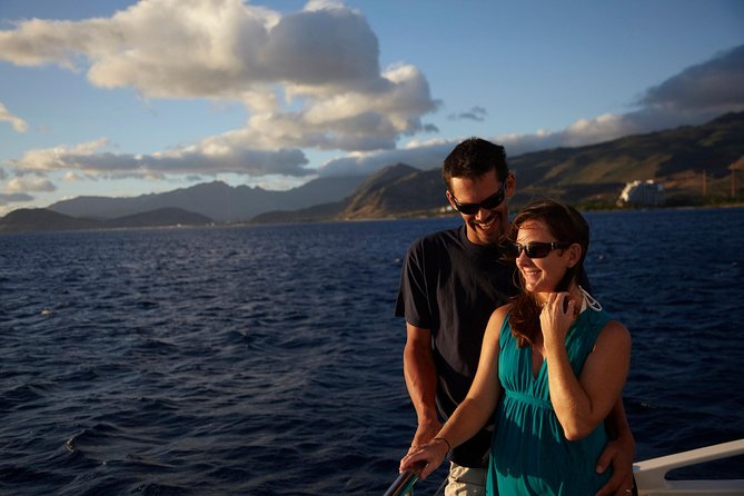 West Oahu Sunset Cocktail Cruise with Appetizers - Sailing past Makaha Valley in late afternoon light
